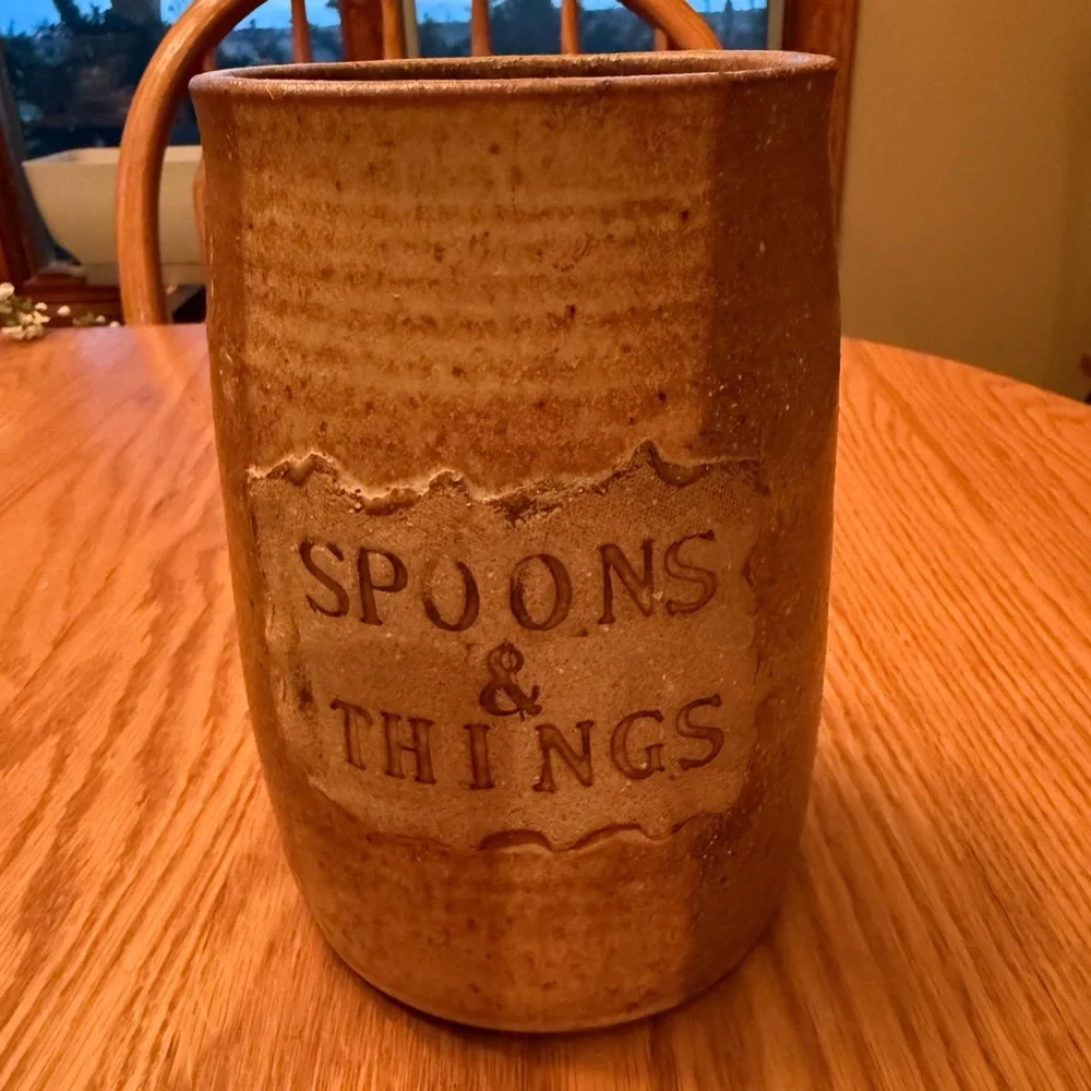 Brown Ceramic Utensil Holder 